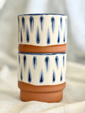 8oz Stacking Cups (Set of 2) - Blue Teardrop