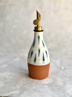 Olive Oil Bottle - Blue + Green Teardrop