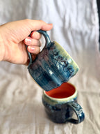 8oz Mug - Deep Blue + Red