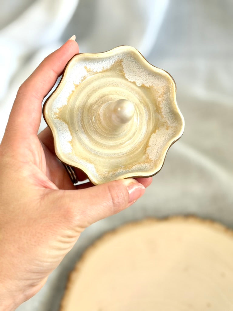 Jewelry Dish - Beige + White