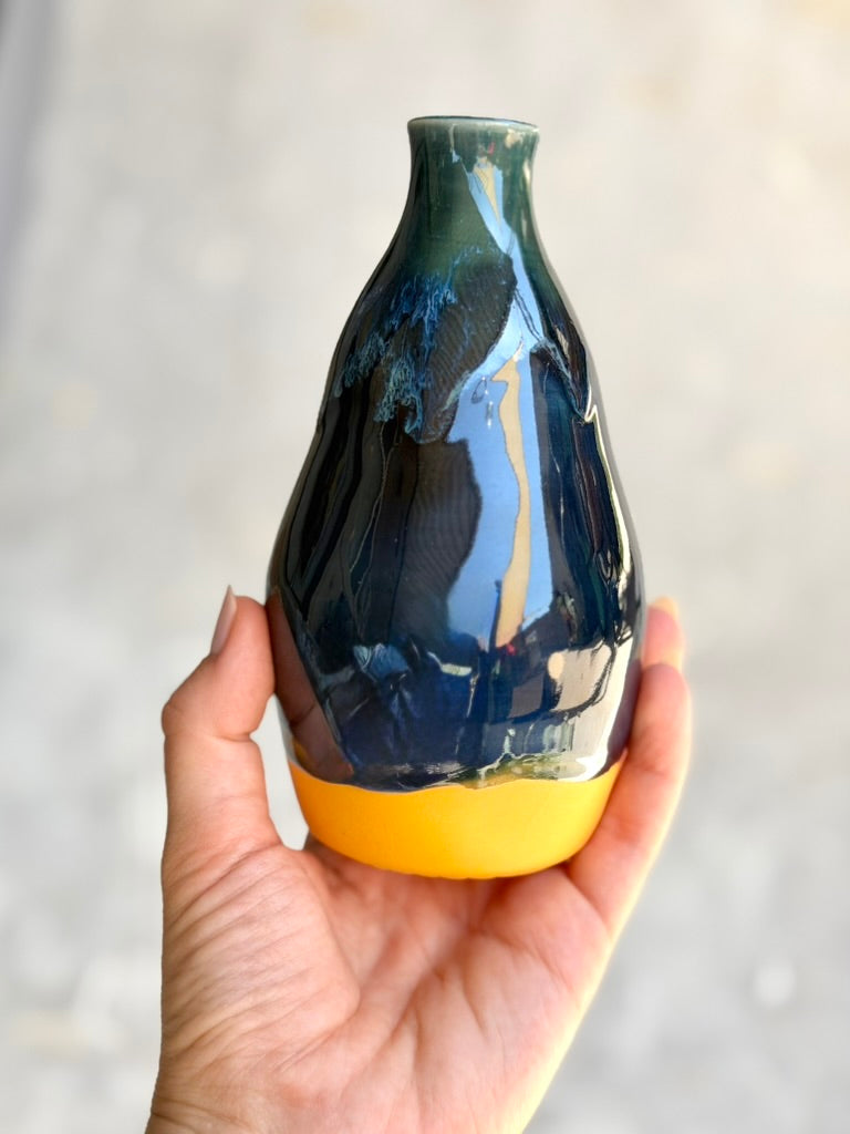 Vase - Deep Blue + Cantaloupe
