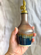 Mini Olive Oil Bottle - Copper + Deep Blue