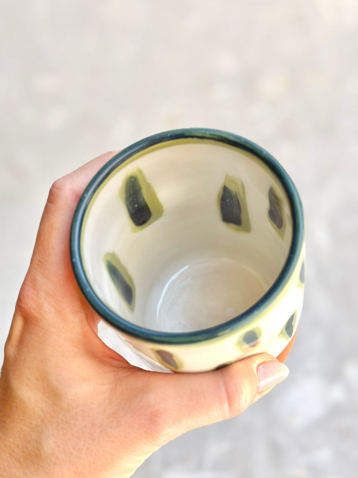 Dimpled Tumbler - Green Lines