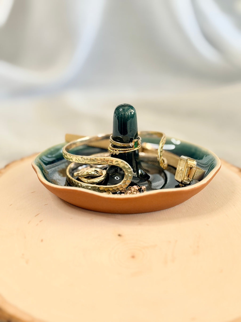 Large Jewelry Dish - Rainforest + Terracotta