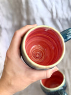 8oz Mug - Deep Blue + Red