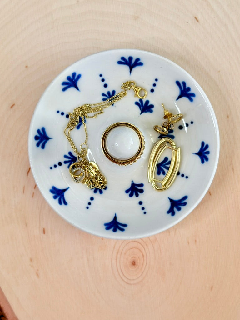 Jewelry Dish - Cobalt Leaf