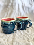 8oz Mug - Deep Blue + Red