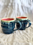 8oz Mug - Deep Blue + Red