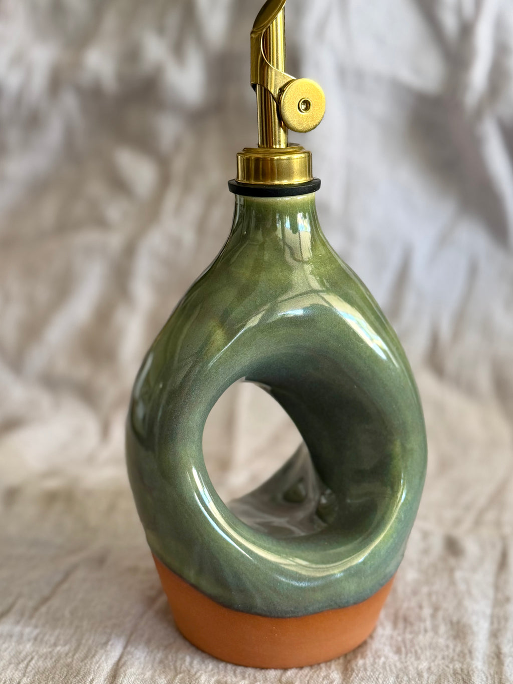 Olive Oil Bottle - Earthy Green