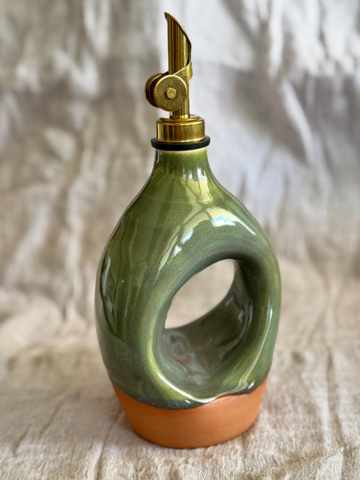 Olive Oil Bottle - Earthy Green