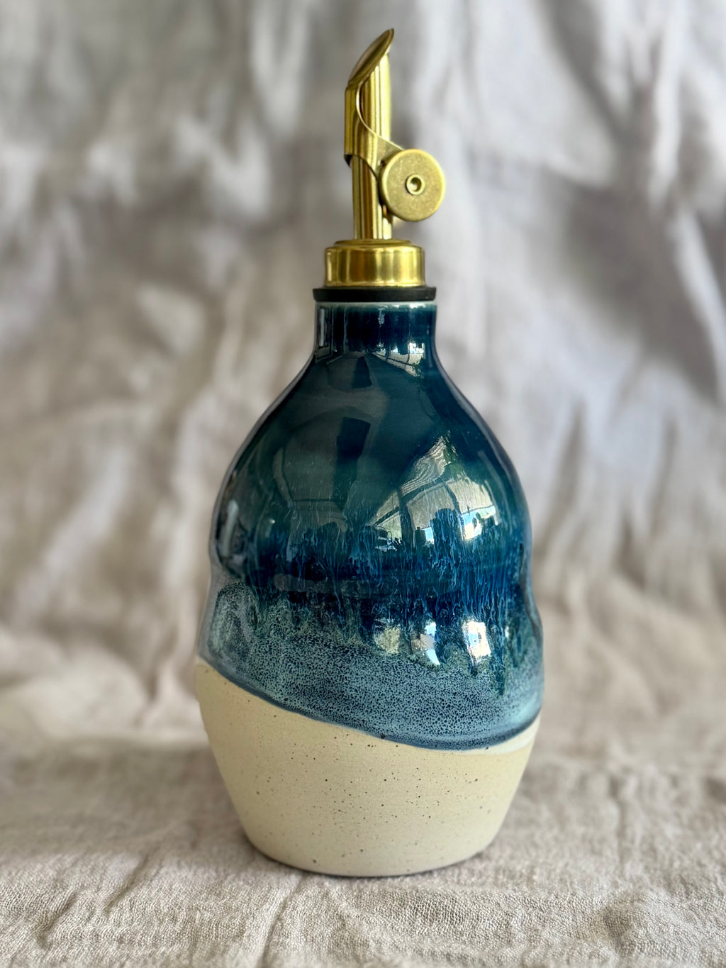 Olive Oil Bottle - Ocean Blue