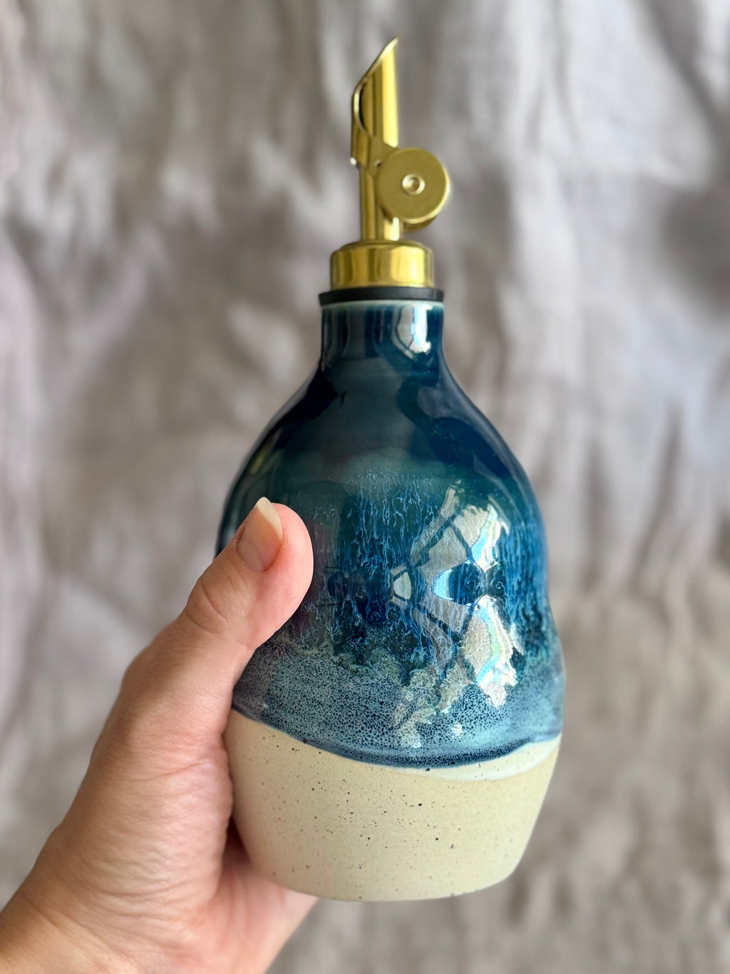 Olive Oil Bottle - Ocean Blue