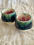 Stemless Wine Cups - Deep Blue + Raspberry Sherbet