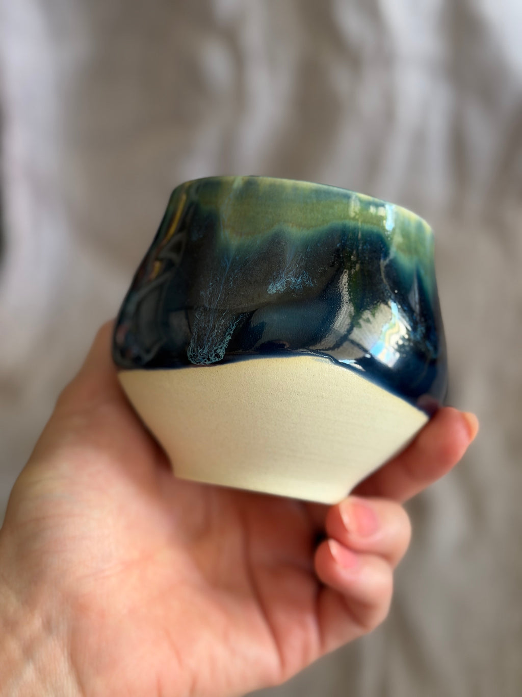 Stemless Wine Cups - Deep Blue + Raspberry Sherbet