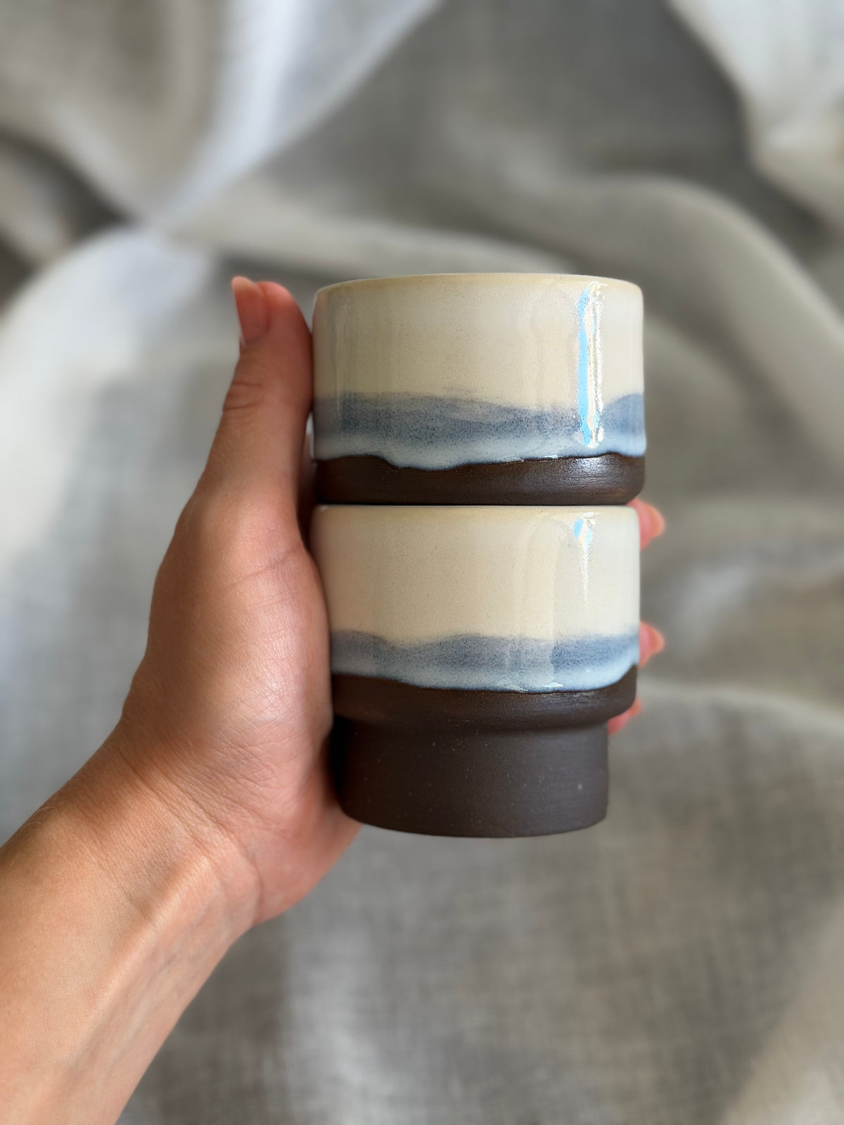 4oz Mini Stacking Cups (Set of 2) - Milk + Espresso