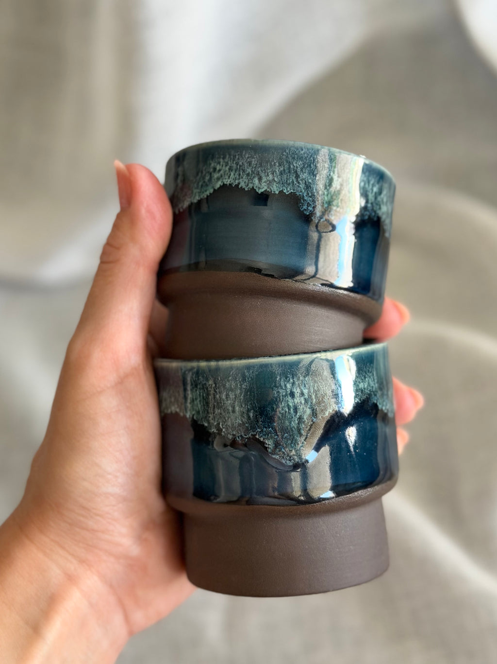 4oz Mini Stacking Cups (Set of 2) - Deep Blue