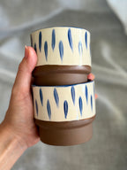 6oz Stacking Cups (Set of 2) - Blue Teardrop