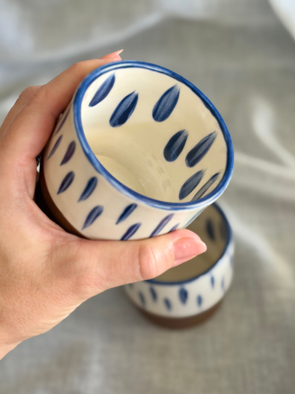 6oz Stacking Cups (Set of 2) - Blue Teardrop