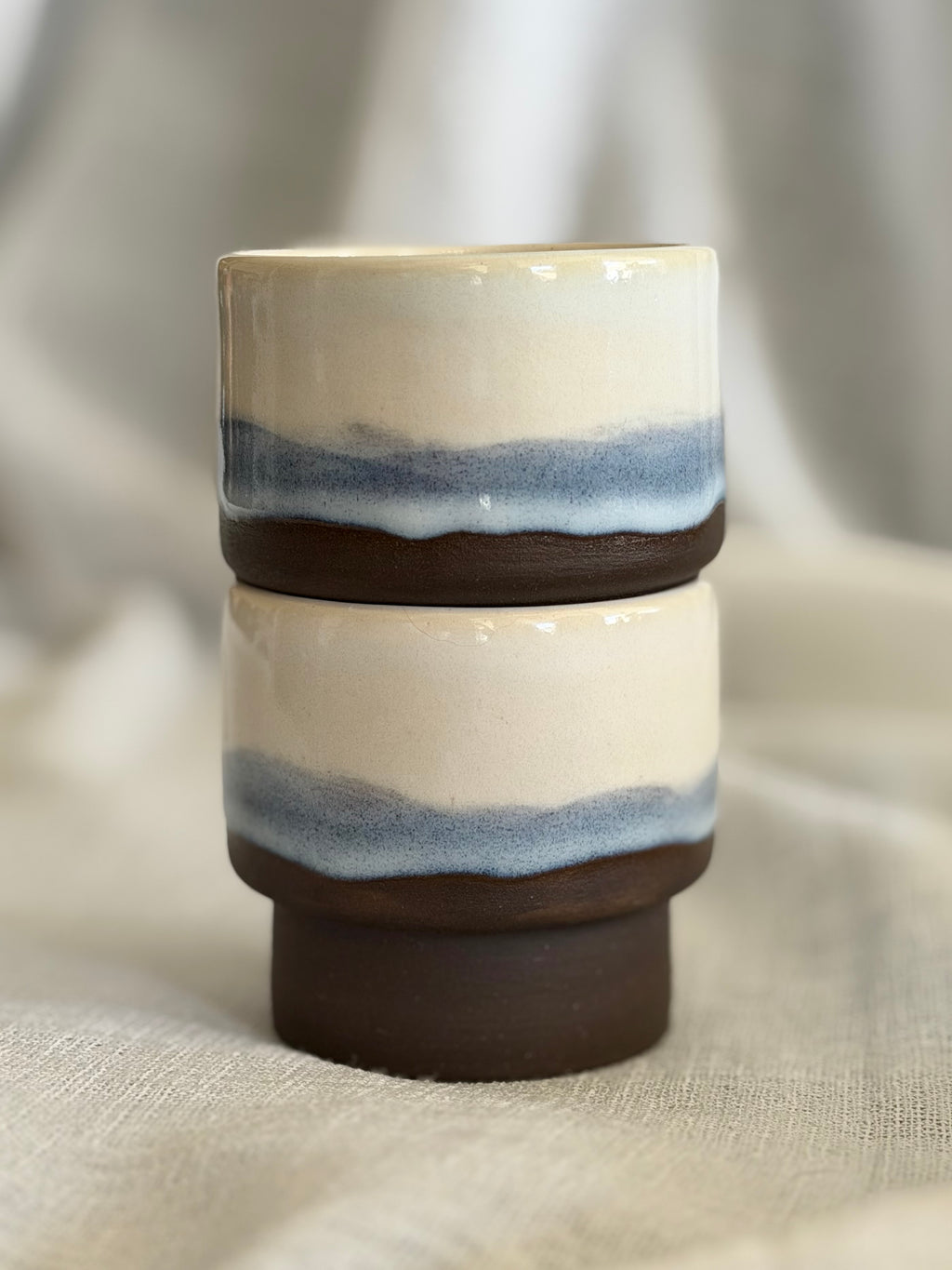 4oz Mini Stacking Cups (Set of 2) - Milk + Espresso