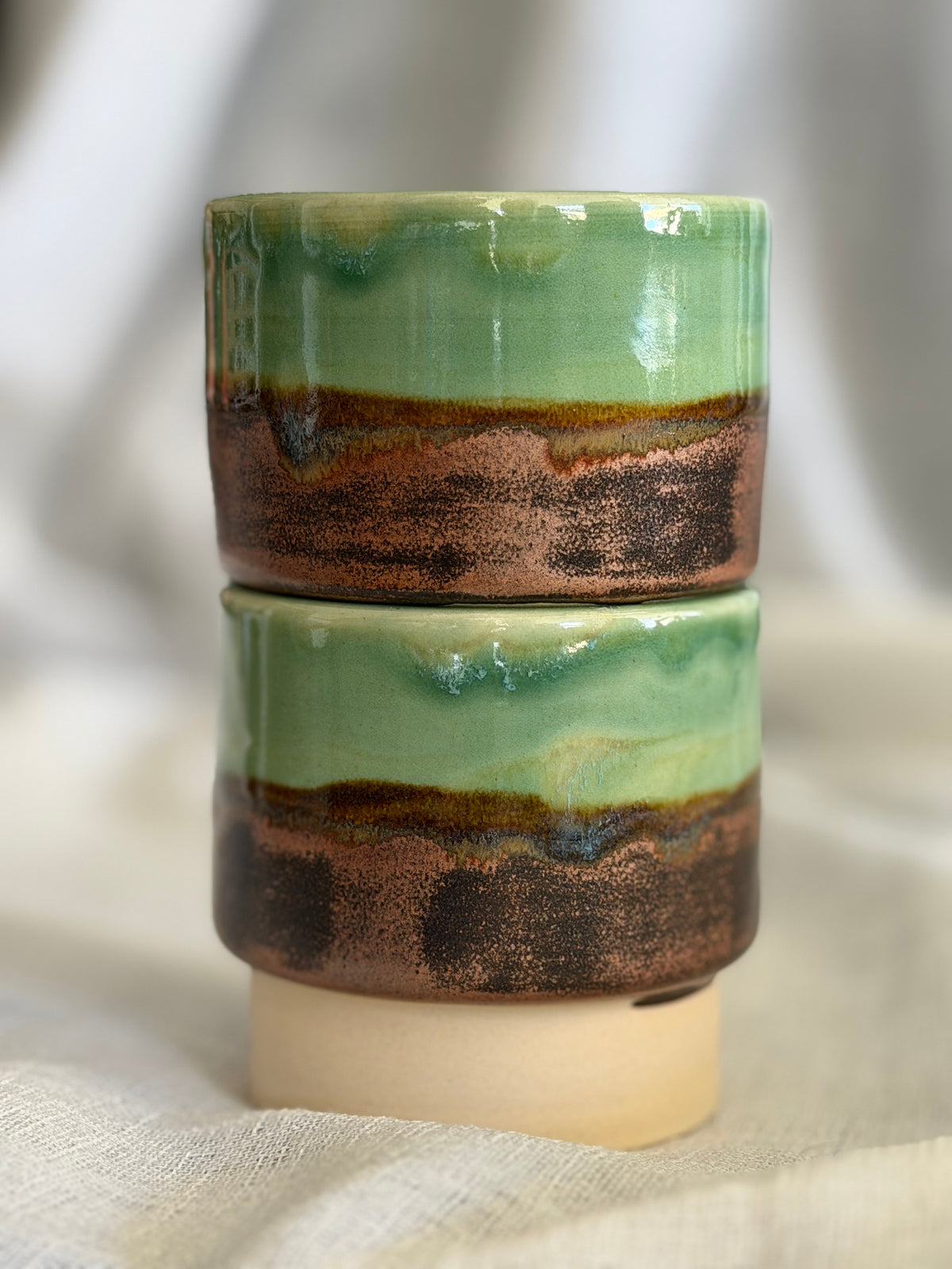 6oz Stacking Cups (Set of 2) - Jade + Copper