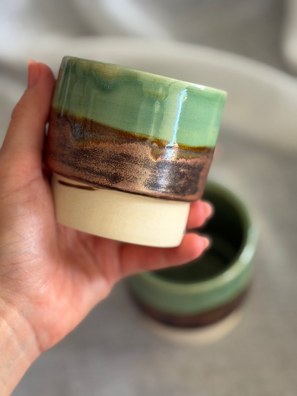 6oz Stacking Cups (Set of 2) - Jade + Copper