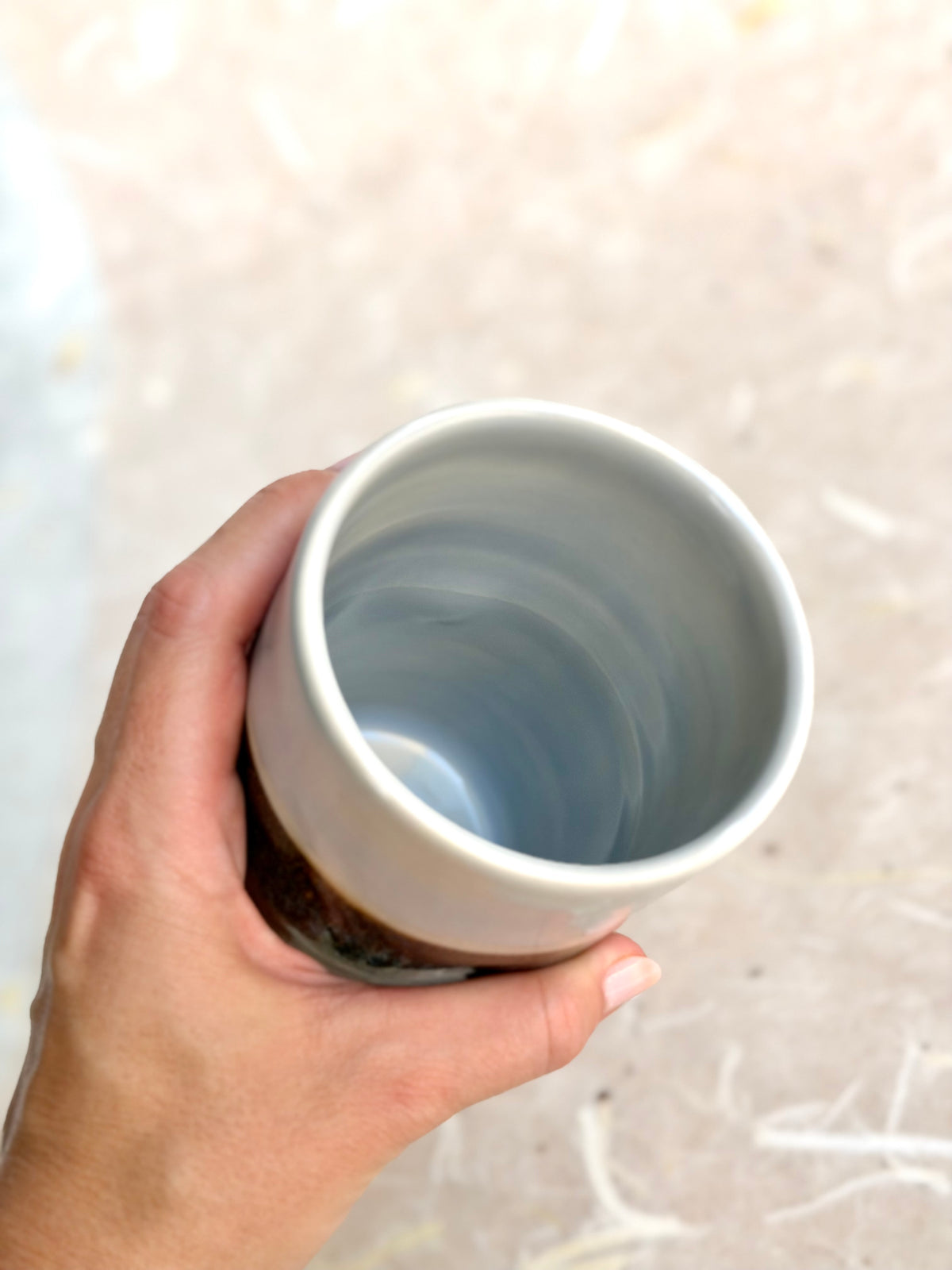 Dimpled Tumbler - Icy Blue + Copper