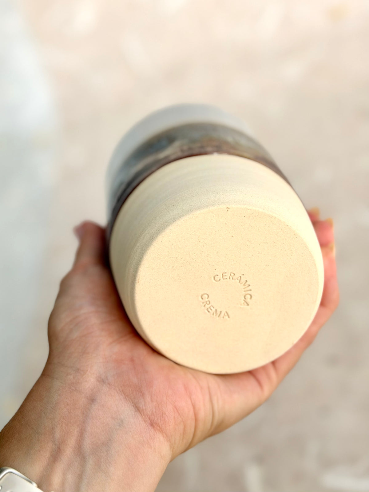 Dimpled Tumbler - Icy Blue + Copper