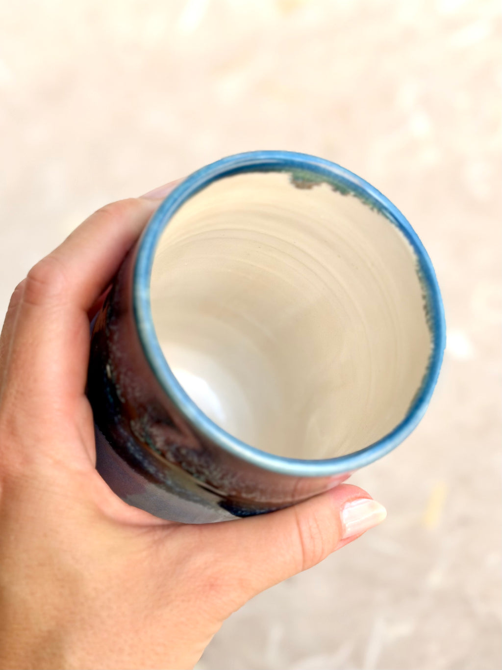 Dimpled Tumbler - Ocean Blue + Light Blue (A)