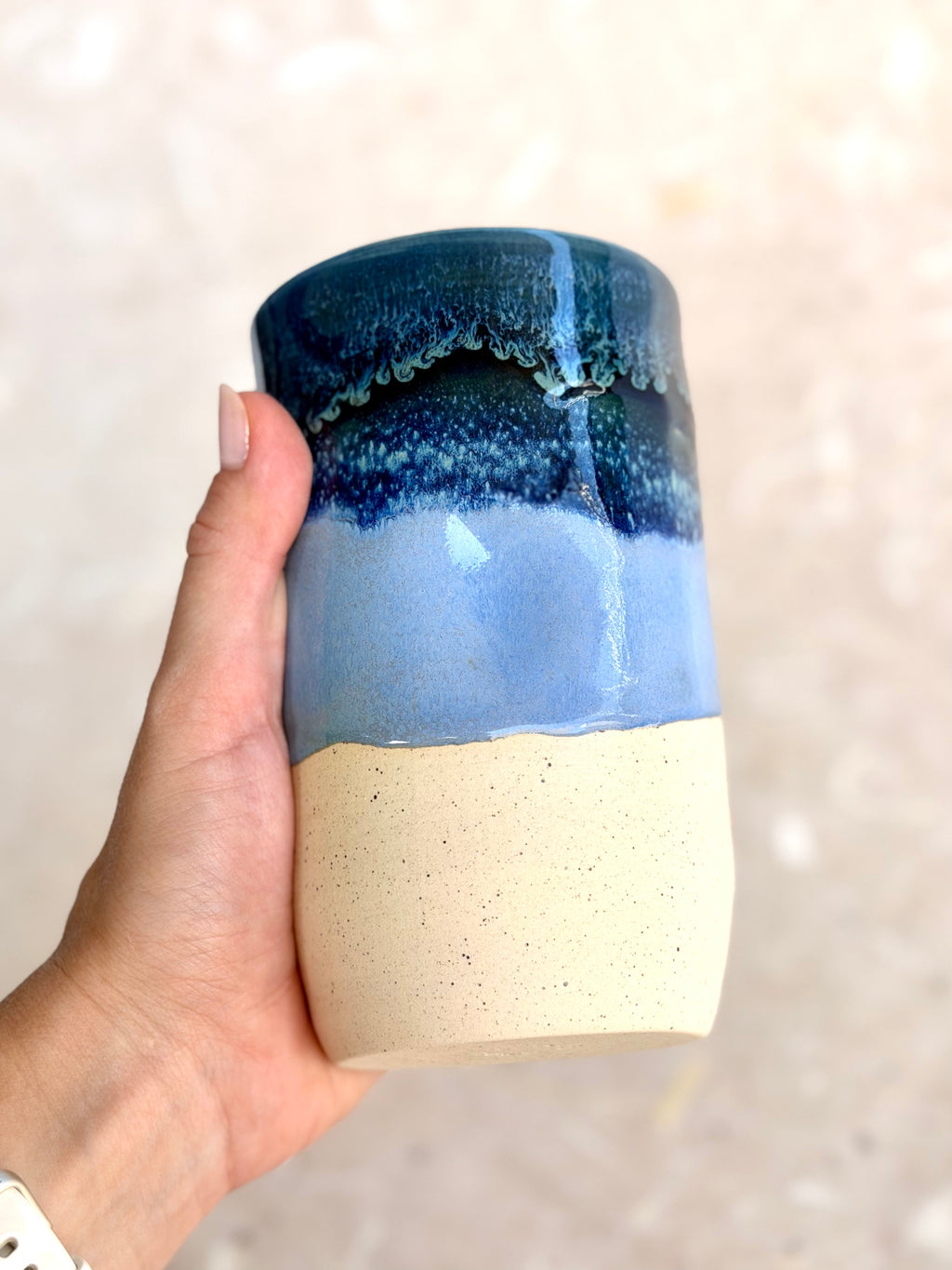 Dimpled Tumbler - Ocean Blue + Light Blue (B)