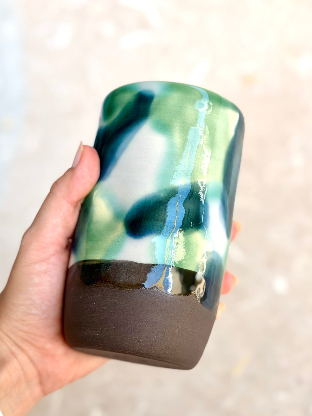 Dimpled Tumbler - Jade Tortoiseshell