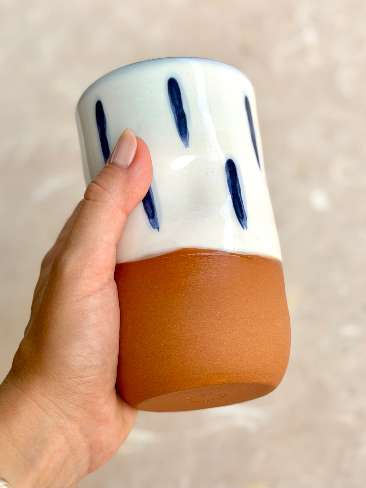 Dimpled Tumbler - Blue Lines