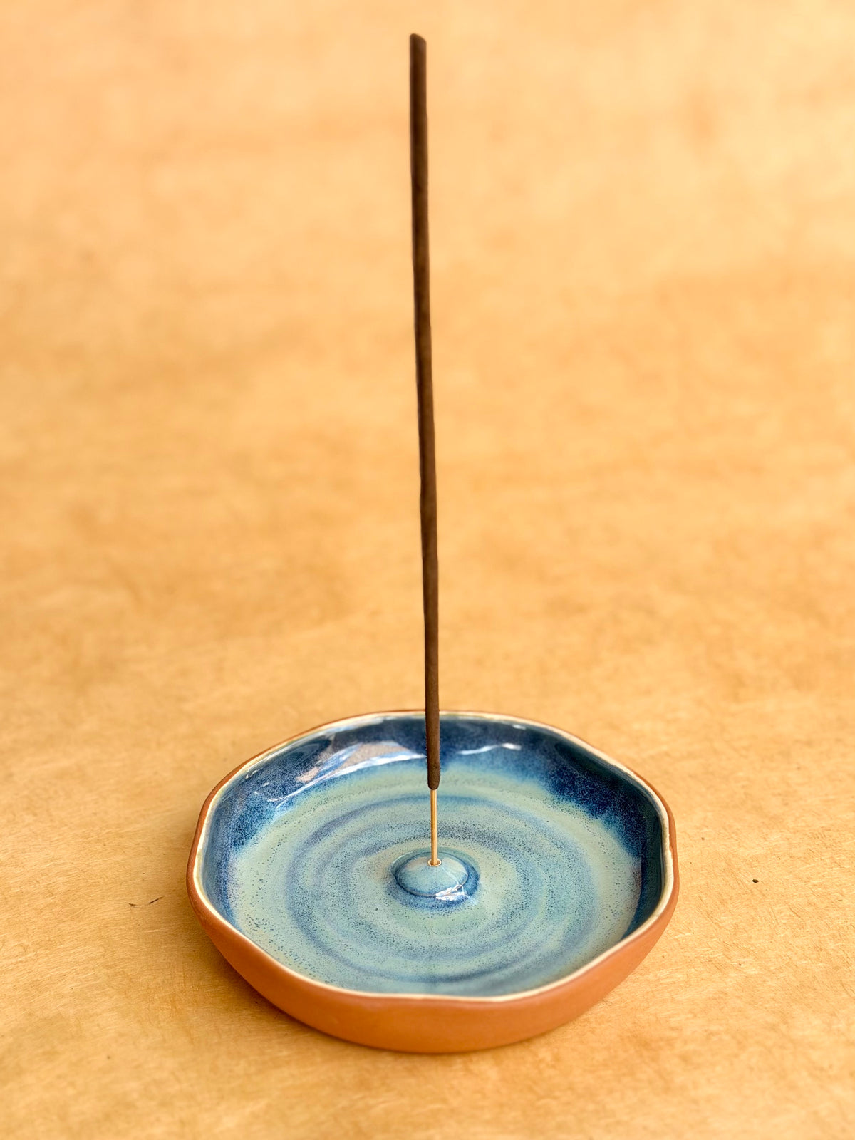 Large Incense Burner - Torch Blue + Terracotta