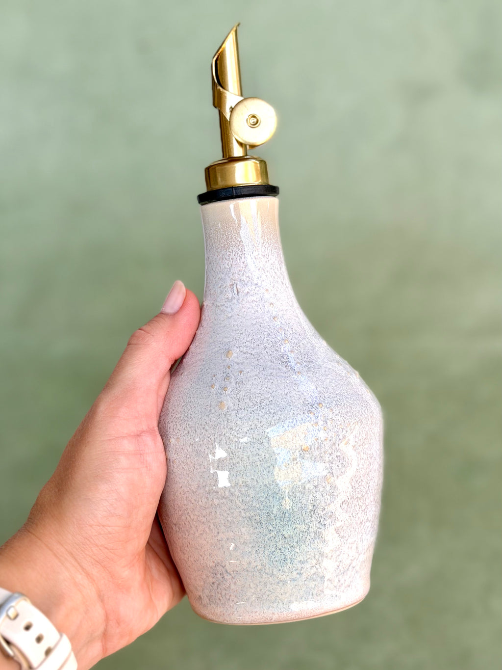 Olive Oil Bottle - Icy Moon Blue