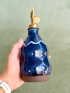 Olive Oil Bottle - Deep Blue + White Line