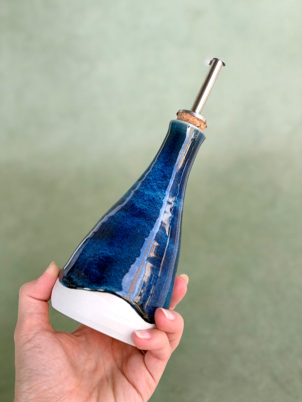 Olive Oil Bottle - Sapphire Blue (A)