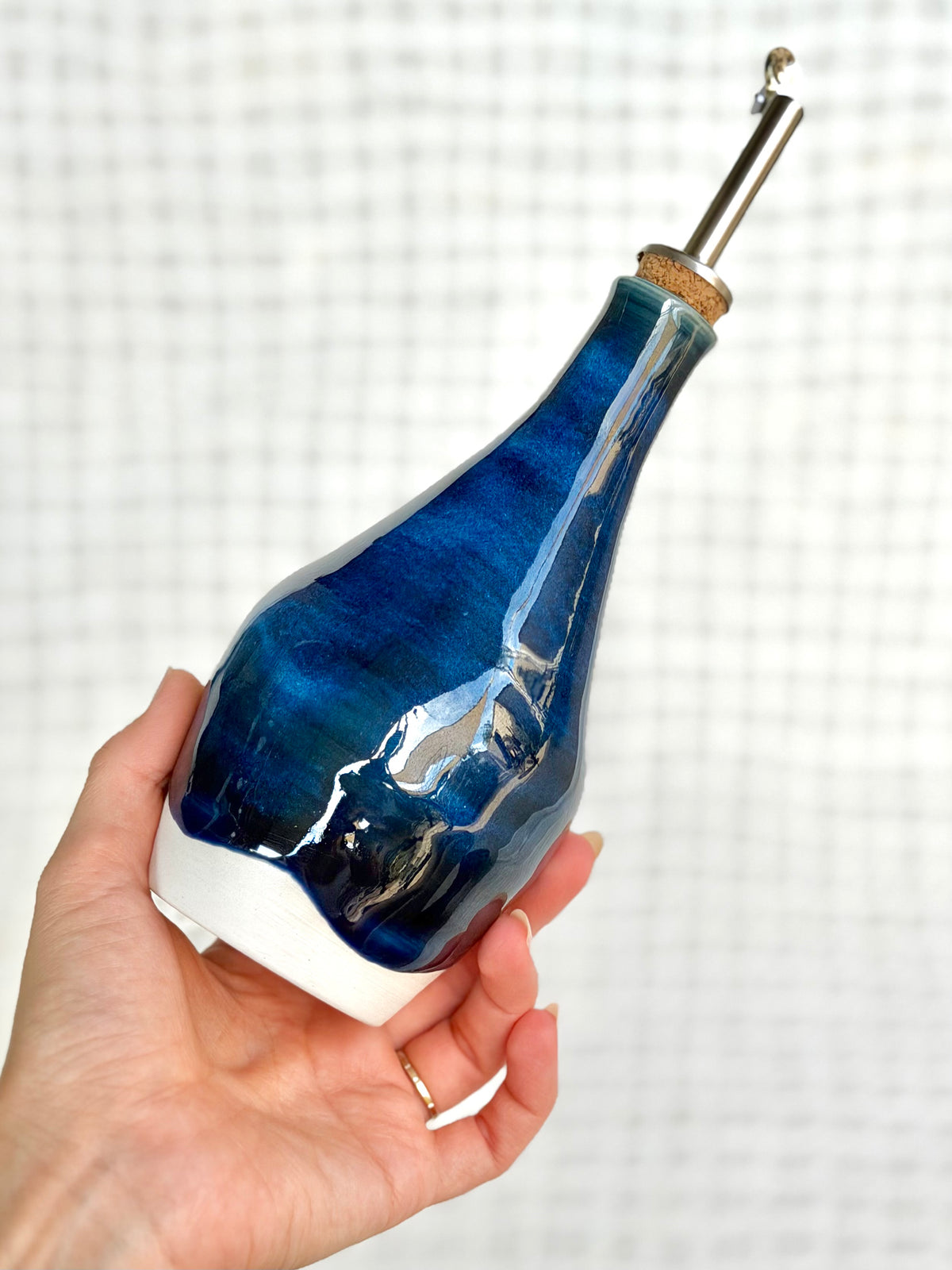 Olive Oil Bottle - Sapphire Blue (B)