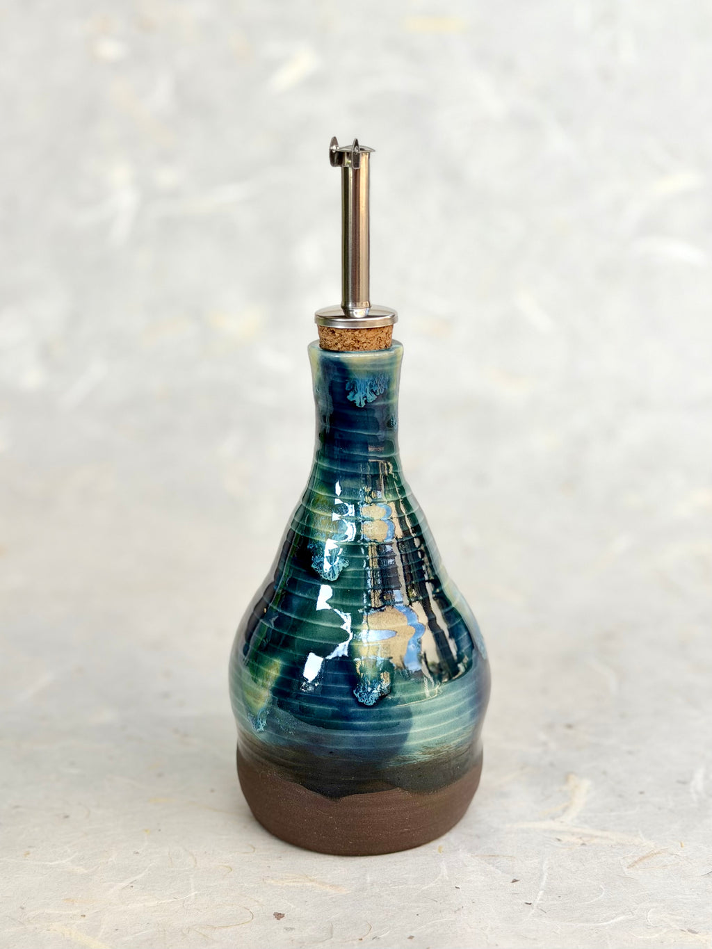 Olive Oil Bottle - Deep Blue Tortoiseshell
