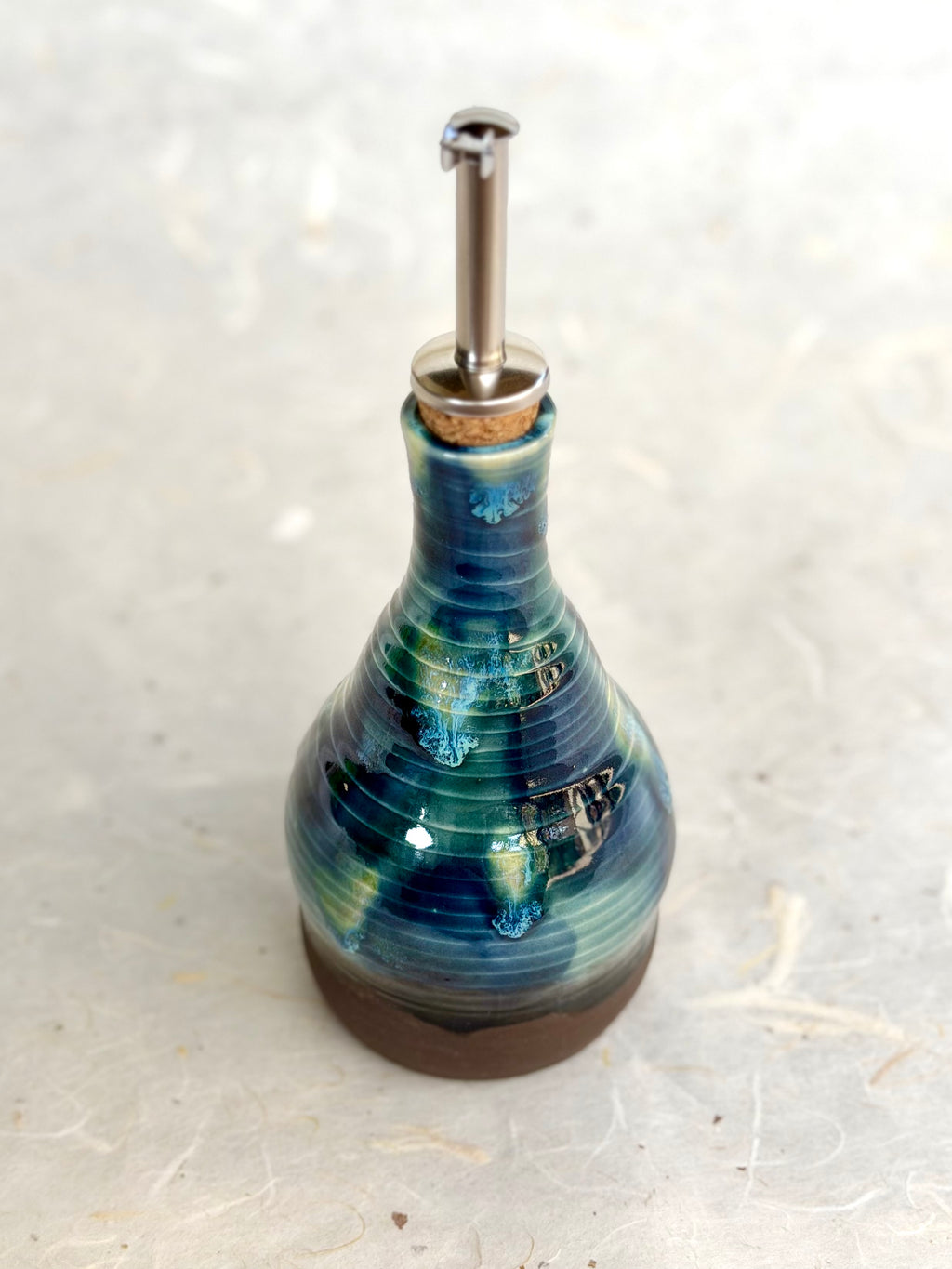 Olive Oil Bottle - Deep Blue Tortoiseshell