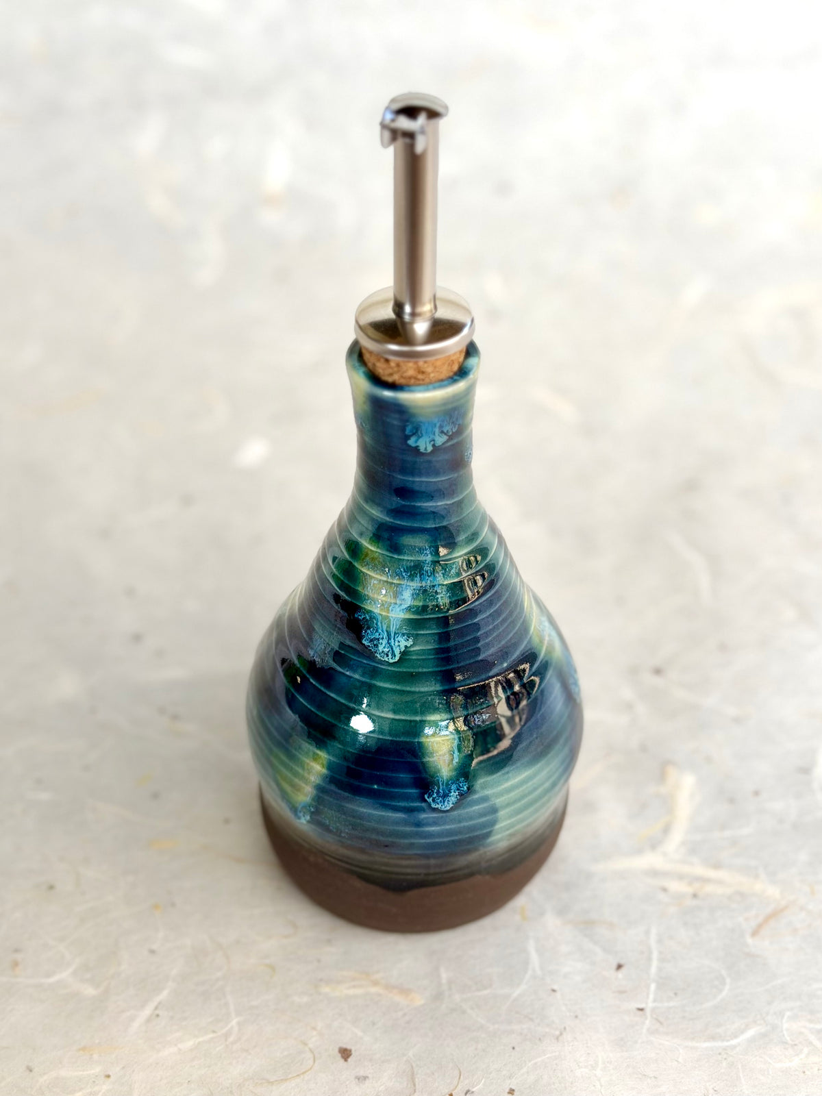 Olive Oil Bottle - Deep Blue Tortoiseshell