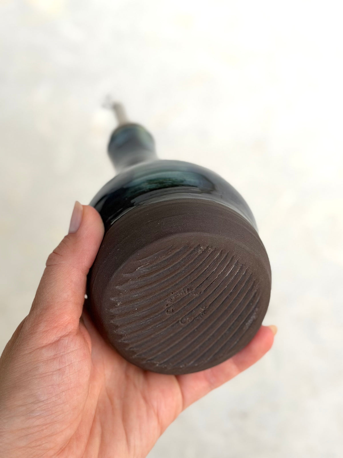 Olive Oil Bottle - Deep Blue Tortoiseshell