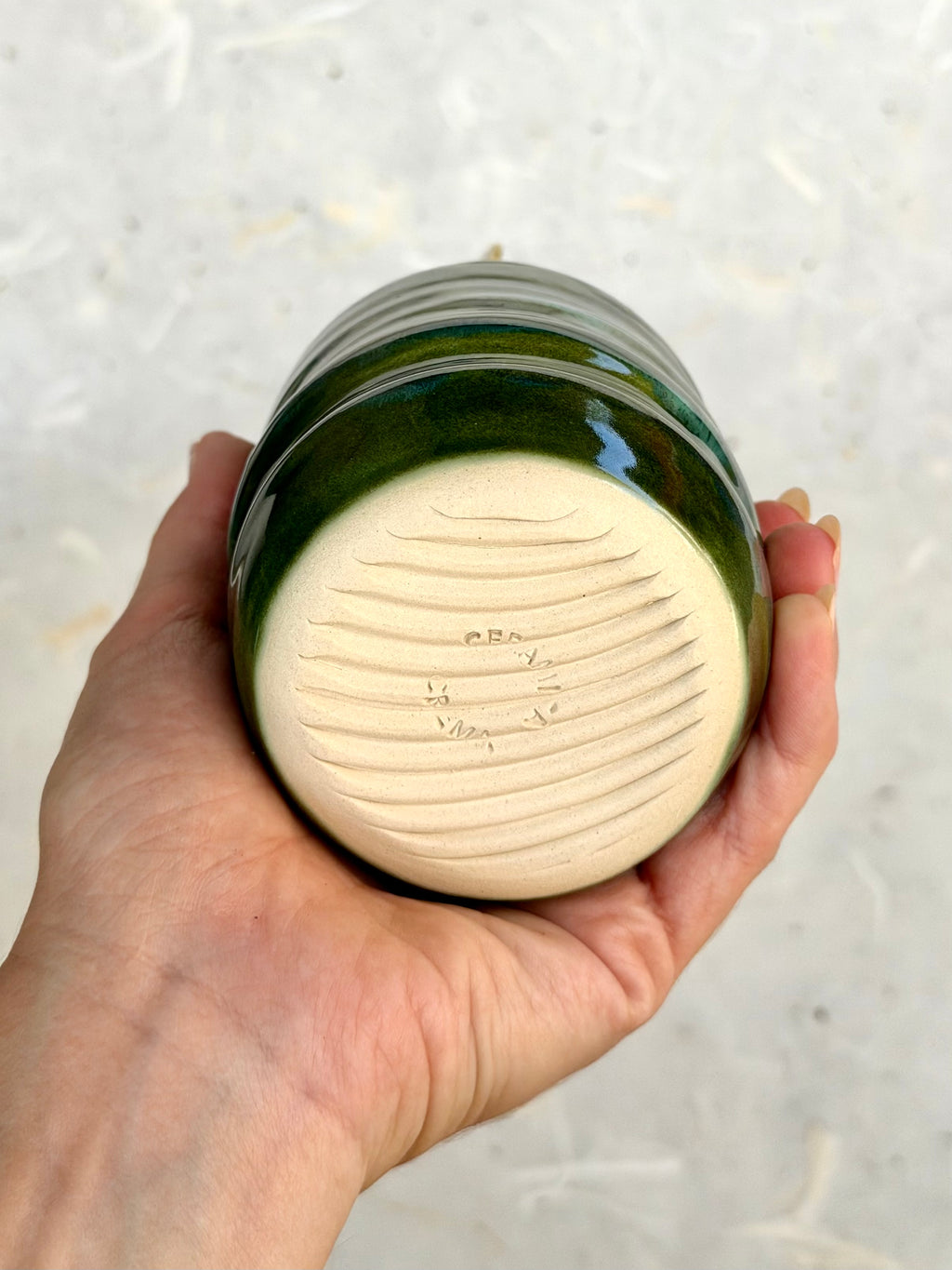 Olive Oil Bottle - Emerald Swirl