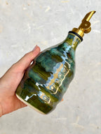 Olive Oil Bottle - Emerald Swirl