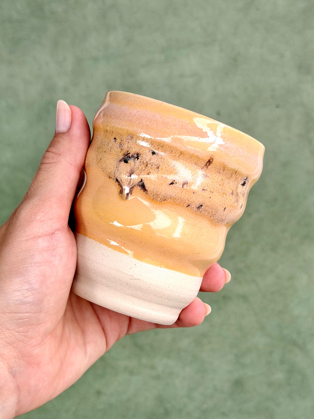 Wavy Cup - Coral + Speckled Sand