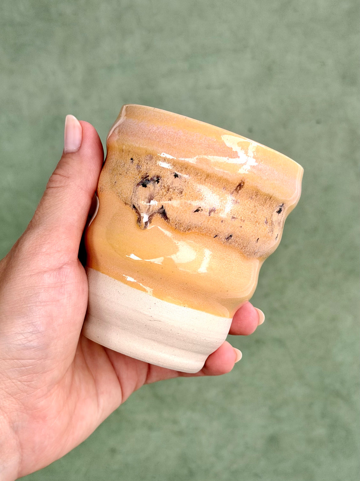 Wavy Cup - Coral + Speckled Sand