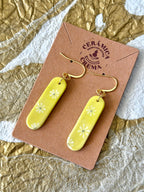 Capsule Earrings - Chartreuse + White Daisy