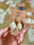 Leaf Earrings - Orange Daisy