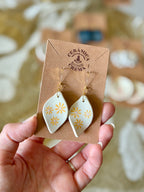 Leaf Earrings - Orange Daisy