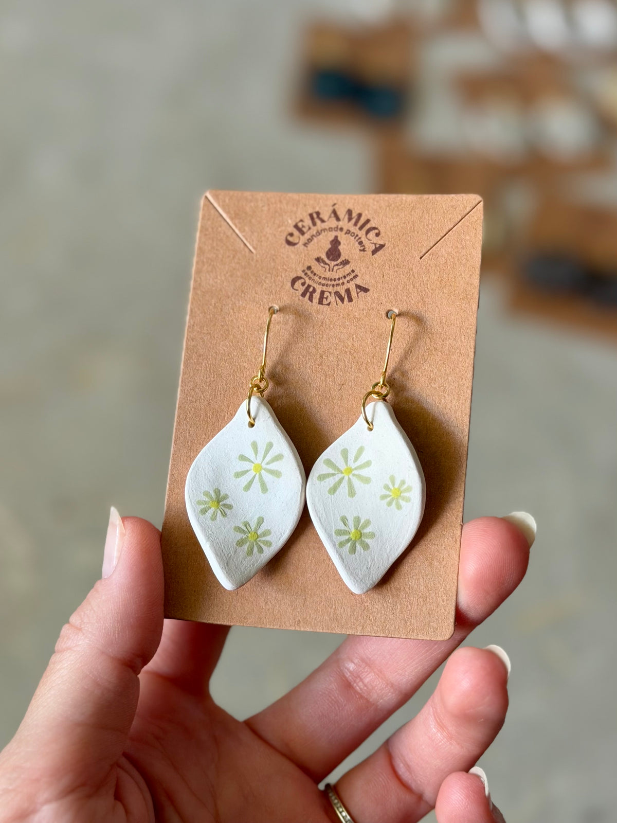 Leaf Earrings - Sage Daisy