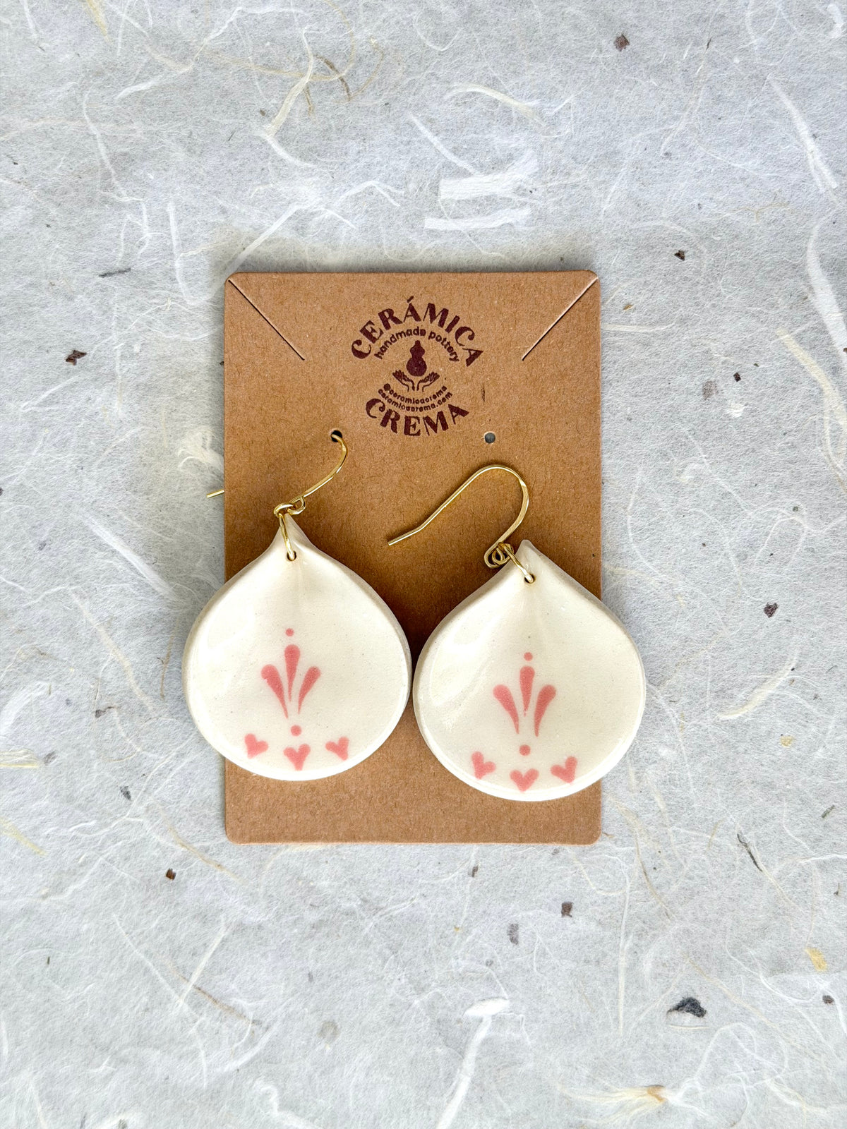 Petal Earrings - Pink Hearts