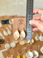 Leaf Earrings - Orange Daisy